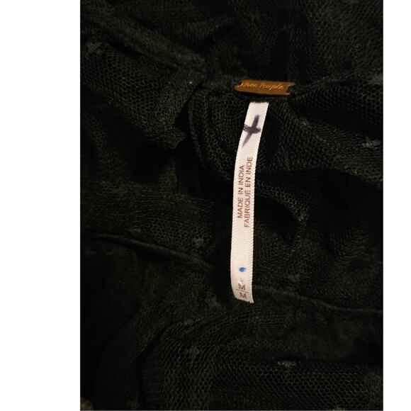 New Free people MIA Mesh Maxi Top $148 MEDIUM Black DROPPED WAIST Ruffled Tiered - Picture 6 of 6